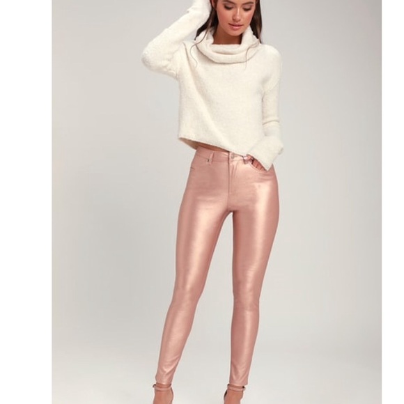 Free People Pants - NWT Free People Metallic Faux Leather Pants